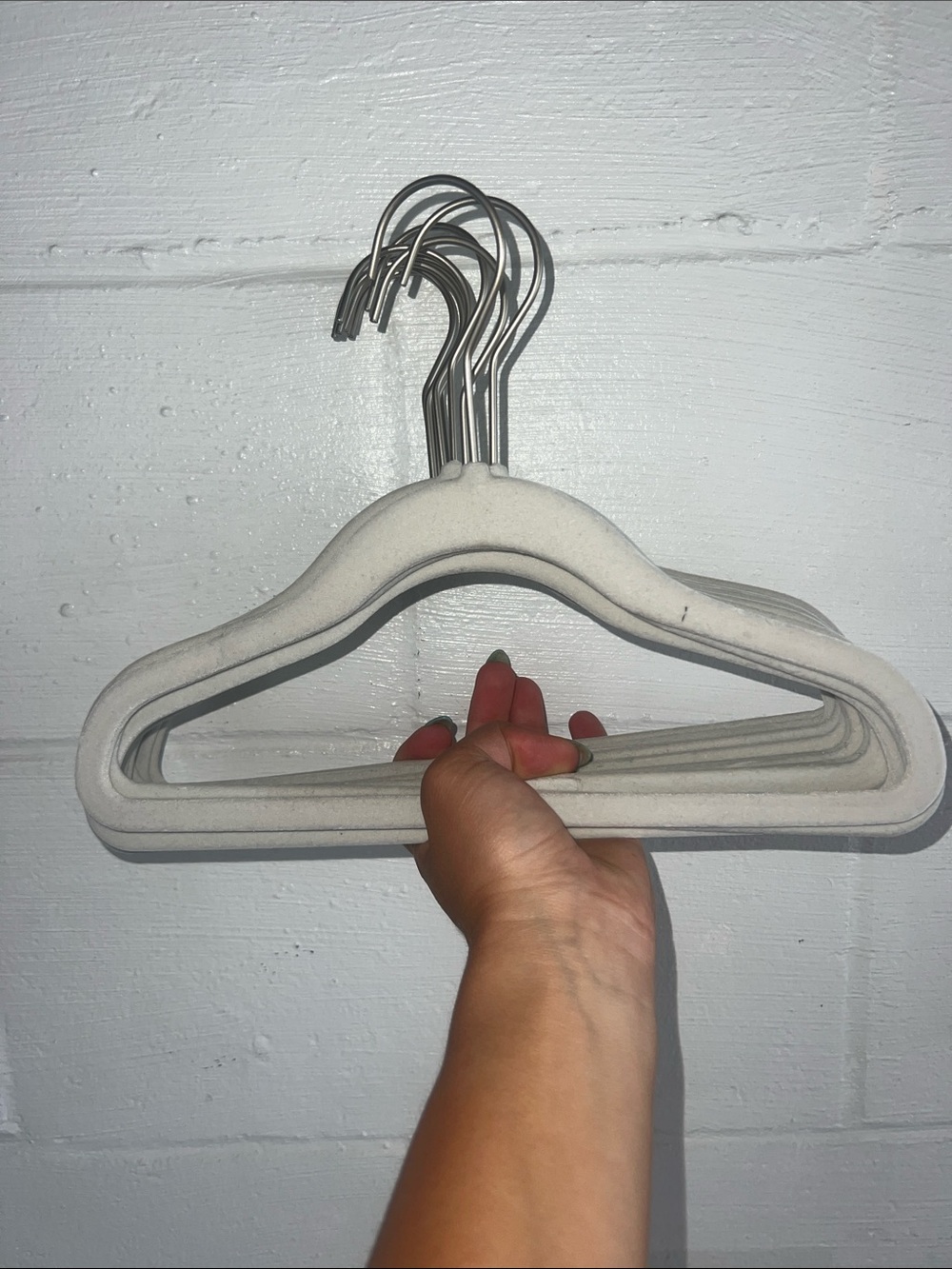 12 White Velvet Baby Clothes Hanger Set